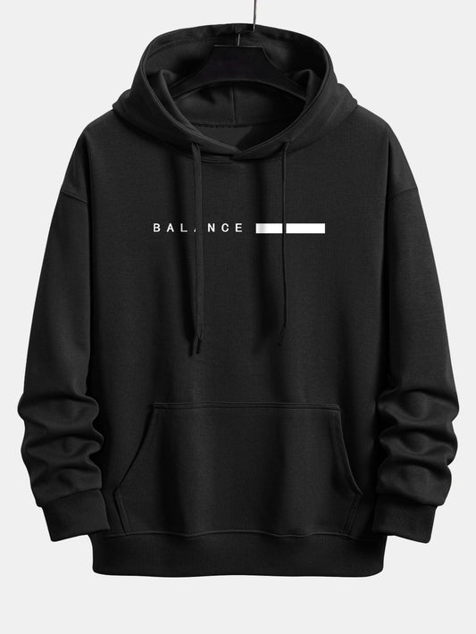 VARENO Balance Stripe Print Relax Fit Hoodie
